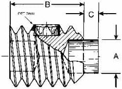 Made in USA - 3/8-16 UNC, 3/4" Length of Thread, Soft Tip Point Set Screw - Grade 18-8 Stainless Steel - Caliber Tooling