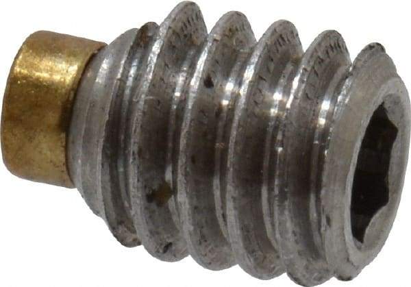 Made in USA - #8-32 UNC, 3/16" Length of Thread, Soft Tip Point Set Screw - Grade 18-8 Stainless Steel - Caliber Tooling