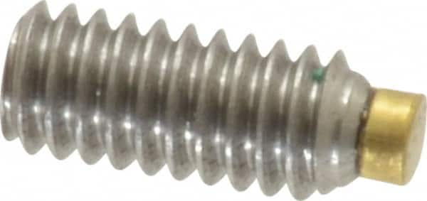 Made in USA - #8-32 UNC, 3/8" Length of Thread, Soft Tip Point Set Screw - Grade 18-8 Stainless Steel - Caliber Tooling