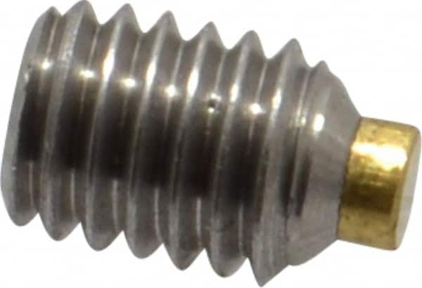 Made in USA - #10-32 UNF, 1/4" Length of Thread, Soft Tip Point Set Screw - Grade 18-8 Stainless Steel - Caliber Tooling