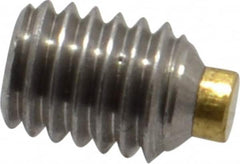 Made in USA - #10-32 UNF, 1/4" Length of Thread, Soft Tip Point Set Screw - Grade 18-8 Stainless Steel - Caliber Tooling