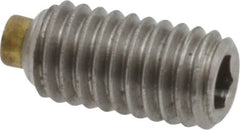 Made in USA - #10-32 UNF, 3/8" Length of Thread, Soft Tip Point Set Screw - Grade 18-8 Stainless Steel - Caliber Tooling