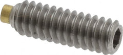 Made in USA - 1/4-20 UNC, 3/4" Length of Thread, Soft Tip Point Set Screw - Grade 18-8 Stainless Steel - Caliber Tooling