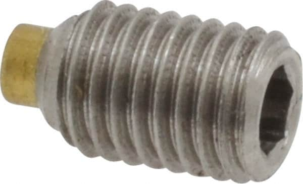 Made in USA - 1/4-28 UNF, 3/8" Length of Thread, Soft Tip Point Set Screw - Grade 18-8 Stainless Steel - Caliber Tooling