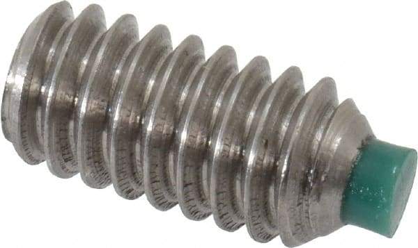 Made in USA - 1/4-20 UNC, 1/2" Length of Thread, Soft Tip Point Set Screw - Grade 18-8 Stainless Steel - Caliber Tooling