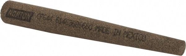 Norton - 4" Long x 1/2" Diam x 1/4" Thick, Aluminum Oxide Sharpening Stone - Round Tapered, Coarse Grade - Caliber Tooling