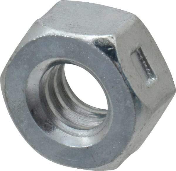 Value Collection - 1/4-20 UNC Grade 2 Two Way Lock Nut with Distorted Thread - 7/16" Width Across Flats, 7/32" High, Zinc-Plated Finish - Caliber Tooling