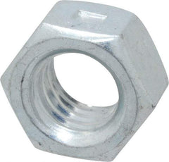 Value Collection - 3/8-16 UNC Grade 2 Two Way Lock Nut with Distorted Thread - 9/16" Width Across Flats, 21/64" High, Zinc-Plated Finish - Caliber Tooling