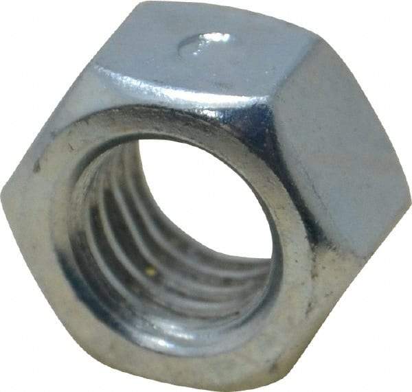 Value Collection - 1/2-13 UNC Grade 2 Two Way Lock Nut with Distorted Thread - 3/4" Width Across Flats, 7/16" High, Zinc-Plated Finish - Caliber Tooling