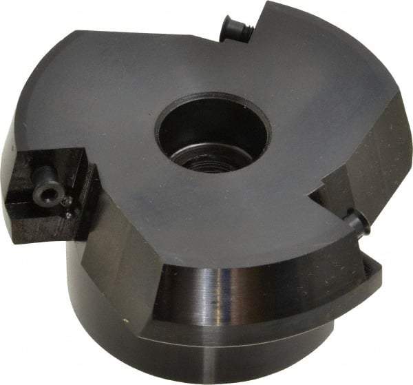 Cutting Tool Technologies - 3" Cut Diam, 1" Arbor Hole, 0.45" Max Depth of Cut, 15° Indexable Chamfer & Angle Face Mill - 3 Inserts, CNMA 432 Insert, 3 Flutes, Series SCNM - Caliber Tooling