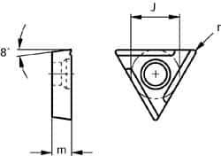 Dorian Tool - 5" Cut Diam, 1-1/2" Arbor Hole, 0.416" Max Depth of Cut, 45° Indexable Chamfer & Angle Face Mill - 8 Inserts, APKT-1604 Insert, Right Hand Cut, Through Coolant, Series APKT Cutter - Caliber Tooling