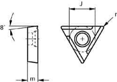 Dorian Tool - 5" Cut Diam, 1-1/2" Arbor Hole, 0.416" Max Depth of Cut, 45° Indexable Chamfer & Angle Face Mill - 8 Inserts, APKT-1604 Insert, Right Hand Cut, Through Coolant, Series APKT Cutter - Caliber Tooling