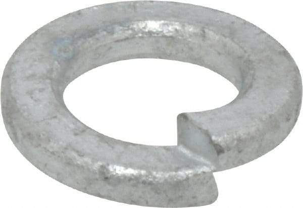 Value Collection - 1/2", 0.509" ID, 1/8" Thick Split Lock Washer - Steel, Hot Dipped Galvanized Finish, 0.509" Min ID, 0.512" Max ID, 0.869" Min OD, 0.873" Max OD - Caliber Tooling