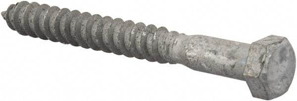 Value Collection - 3/8" Screw, 3-1/2" Length Under Head, Steel, Hex Head Lag Screw - Hot Dipped Galvanized, AISI 1006, ASME B18.2.1 Fastner, Grade 1006-1022 - Caliber Tooling