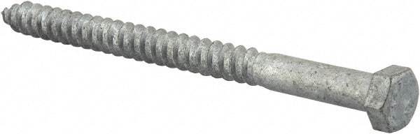 Value Collection - 3/8" Screw, 5" Length Under Head, Steel, Hex Head Lag Screw - Hot Dipped Galvanized, AISI 1006, ASME B18.2.1 Fastner, Grade 1006-1022 - Caliber Tooling