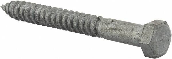 Value Collection - 1/2" Screw, 4-1/2" Length Under Head, Steel, Hex Head Lag Screw - Hot Dipped Galvanized, AISI 1006, ASME B18.2.1 Fastner, Grade 1006-1022 - Caliber Tooling