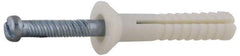 Value Collection - 1/4" Diam, 1/4" Drill, 2" OAL, 1-1/4" Min Embedment Hammer Drive Concrete Anchor - Nylon, Zinc-Plated Finish, Flat Head - Caliber Tooling