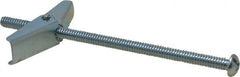 Value Collection - 3/16" Screw, 3/16" Diam, 4" Long, Toggle Bolt Drywall & Hollow Wall Anchor - 3/16" Drill, Zinc Plated, Steel, Use in Concrete, & Masonry, Hollow Tile, Plaster & Wallboard - Caliber Tooling