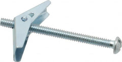 Value Collection - 1/4" Screw, 1/4" Diam, 3" Long, Toggle Bolt Drywall & Hollow Wall Anchor - 1/4" Drill, Zinc Plated, Steel, Use in Concrete, & Masonry, Hollow Tile, Plaster & Wallboard - Caliber Tooling