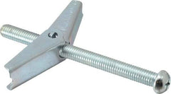 Value Collection - 1/2" Screw, 1/2" Diam, 6" Long, Toggle Bolt Drywall & Hollow Wall Anchor - 1/2" Drill, Zinc Plated, Steel, Use in Concrete, & Masonry, Hollow Tile, Plaster & Wallboard - Caliber Tooling