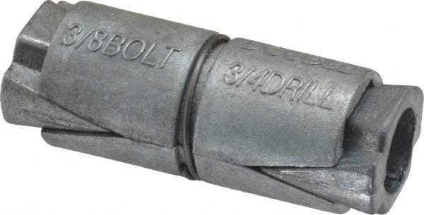 Value Collection - 3/8" Diam, 3/4" Drill, 1-1/2" OAL, Double Expansion Concrete Anchor - Zinc - Caliber Tooling