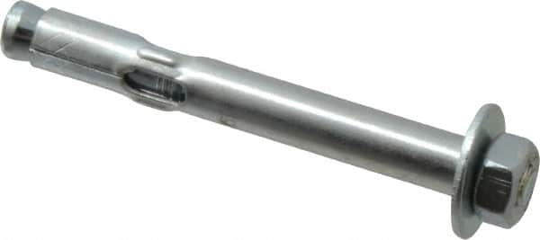 Value Collection - 5/16" Diam, 5/16" Drill, 2-1/2" OAL, Sleeve Concrete Anchor - Steel, Zinc-Plated Finish, Hex Nut Head, Hex Drive - Caliber Tooling