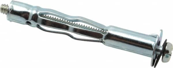 Value Collection - #10 to 24 Screw, 3/16" Diam, 2-1/2" Long, 3/4 to 1-3/16" Thick, Sleeve Drywall & Hollow Wall Anchor - 3/16" Drill, Zinc Plated, Steel, Use in Drywall - Caliber Tooling