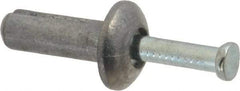 Value Collection - 1/4" Diam, 1/4" Drill, 3/4" OAL, 3-3/4" Min Embedment Hammer Drive Concrete Anchor - Zamac Alloy, Zinc-Plated Finish, Mushroom Head - Caliber Tooling