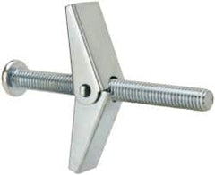 Value Collection - 3/8" Screw, 3/8" Diam, 4" Long, Toggle Bolt Drywall & Hollow Wall Anchor - 3/8" Drill, Zinc Plated, Steel, Use in Concrete, & Masonry, Hollow Tile, Plaster & Wallboard - Caliber Tooling