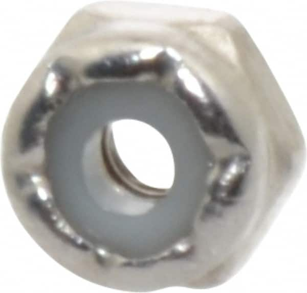 Value Collection - #4-40 UNC 18-8 Hex Lock Nut with Nylon Insert - 1/4" Width Across Flats, 5/32" High - Caliber Tooling