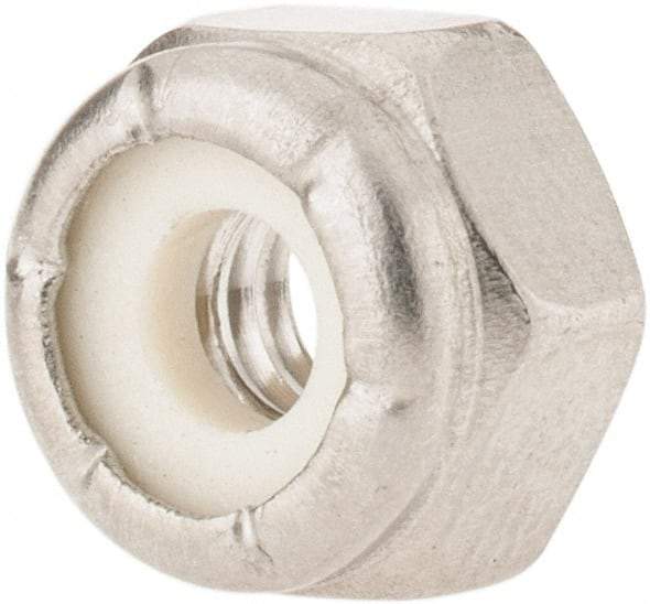 Value Collection - #10-24 UNC 18-8 Hex Lock Nut with Nylon Insert - 3/8" Width Across Flats, 1/4" High - Caliber Tooling