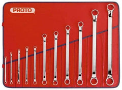 Proto - 11 Piece, 5/32" to 7/16", 12 Point Box End Wrench Set - Metric Measurement Standard, Full Polish Finish, Comes in Nylon Roll - Caliber Tooling