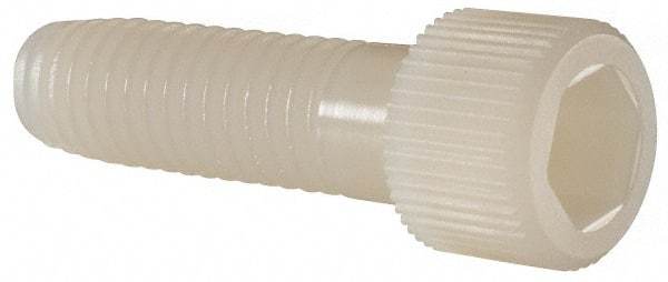 Made in USA - 3/8-16 UNC Hex Socket Drive, Socket Cap Screw - Grade 6/6 Nylon, Uncoated, Partially Threaded, 1-1/4" Length Under Head - Caliber Tooling