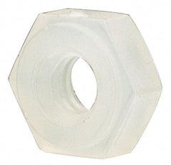 Made in USA - #2-56 UNC Nylon Right Hand Hex Nut - 4.57mm Across Flats, 1.78mm High, Uncoated - Caliber Tooling