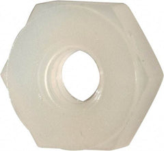 Made in USA - #4-40 UNC Nylon Right Hand Hex Nut - 1/4" Across Flats, 2.54mm High, Uncoated - Caliber Tooling