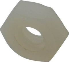 Made in USA - #10-24 UNC Nylon Right Hand Hex Nut - 9.27mm Across Flats, 3.43mm High, Uncoated - Caliber Tooling