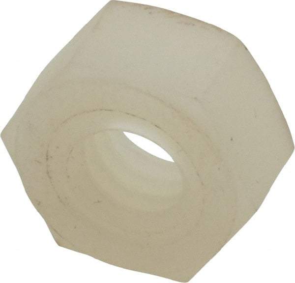 Made in USA - 1/4-20 UNC Nylon Right Hand Hex Nut - 10.8mm Across Flats, 5.97mm High, Uncoated - Caliber Tooling