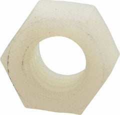 Made in USA - 3/8-16 UNC Nylon Right Hand Hex Nut - 14.22mm Across Flats, 8.38mm High, Uncoated - Caliber Tooling