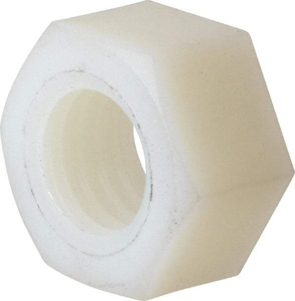 Made in USA - 1/2-13 UNC Nylon Right Hand Hex Nut - 3/4" Across Flats, 10.92mm High, Uncoated - Caliber Tooling