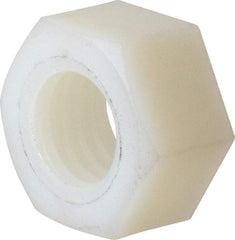 Made in USA - 1/2-13 UNC Nylon Right Hand Hex Nut - 3/4" Across Flats, 10.92mm High, Uncoated - Caliber Tooling