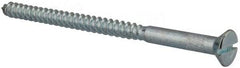 Value Collection - #14, 4" OAL, Slotted Drive, Flat Head Wood Screw - Zinc Plated Steel, Grade 2 - Caliber Tooling