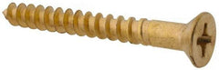 Value Collection - #12, 2" OAL, Phillips Drive, Flat Head Wood Screw - Brass - Caliber Tooling