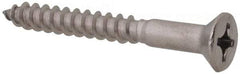 Value Collection - #10, 1-3/4" OAL, Phillips Drive, Flat Head Wood Screw - Stainless Steel, Grade 18-8 - Caliber Tooling