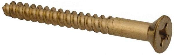 Value Collection - #10, 2" OAL, Phillips Drive, Flat Head Wood Screw - Brass - Caliber Tooling