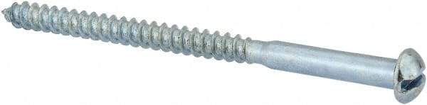 Value Collection - #10, 3" Length Under Head, Slotted Drive, Round Head Wood Screw - Zinc Plated Steel, Grade 2 - Caliber Tooling