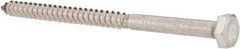 Value Collection - 1/4" Screw, 4" Length Under Head, Stainless Steel, Hex Head Lag Screw - Grade 18-8, Uncoated - Caliber Tooling