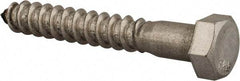 Value Collection - 3/8" Screw, 2-1/2" Length Under Head, Stainless Steel, Hex Head Lag Screw - Grade 18-8, Uncoated - Caliber Tooling