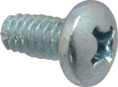 Value Collection - 1/4-20 UNC Thread, 1/2" Length Under Head, Phillips Drive Steel Thread Cutting Screw - Pan Head, Grade 2, Point Type F, Zinc-Plated Finish - Caliber Tooling