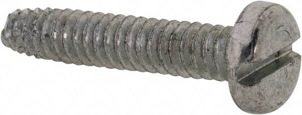 Value Collection - #10-24 UNC Thread, 1" Length Under Head, Slotted Drive Steel Thread Cutting Screw - Pan Head, Grade 2, Point Type F, Zinc-Plated Finish - Caliber Tooling