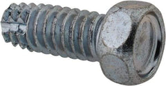 Value Collection - 1/4-20 UNC Thread, 5/8" Length Under Head, Hex Drive Steel Thread Cutting Screw - Hex Head, Grade 2, Point Type F, Zinc-Plated Finish - Caliber Tooling